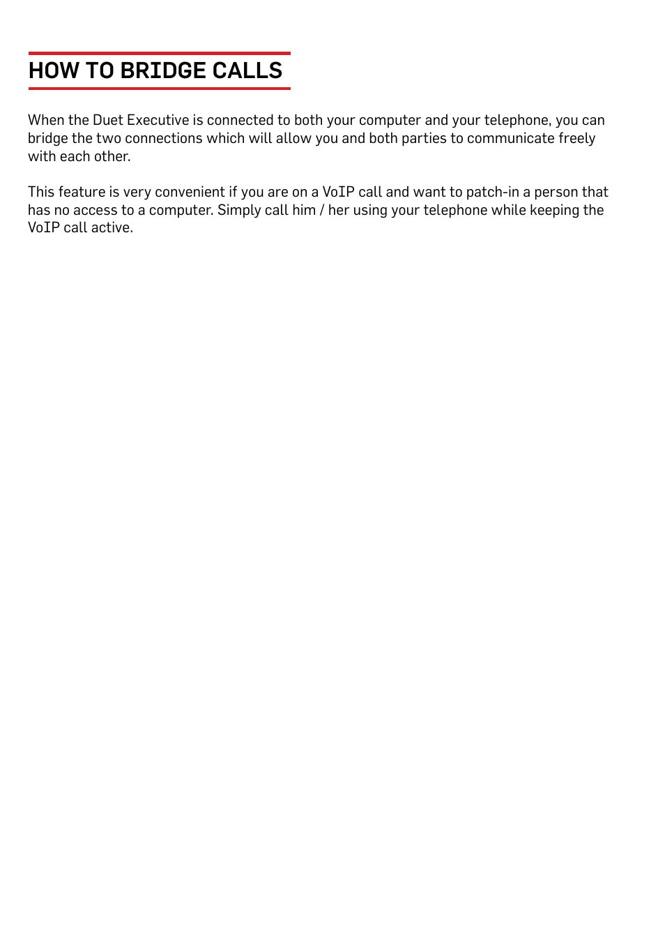 How to bridge calls | Phoenix Audio Duet Executive MT202-EXE User Manual | Page 8 / 10