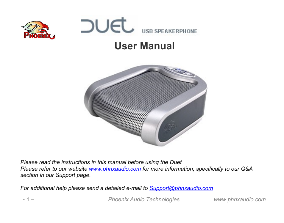 Phoenix Audio Technologies DUET VCA User Manual | 26 pages