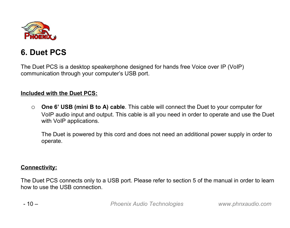 Duet pcs | Phoenix Audio Technologies DUET VCA User Manual | Page 10 / 26