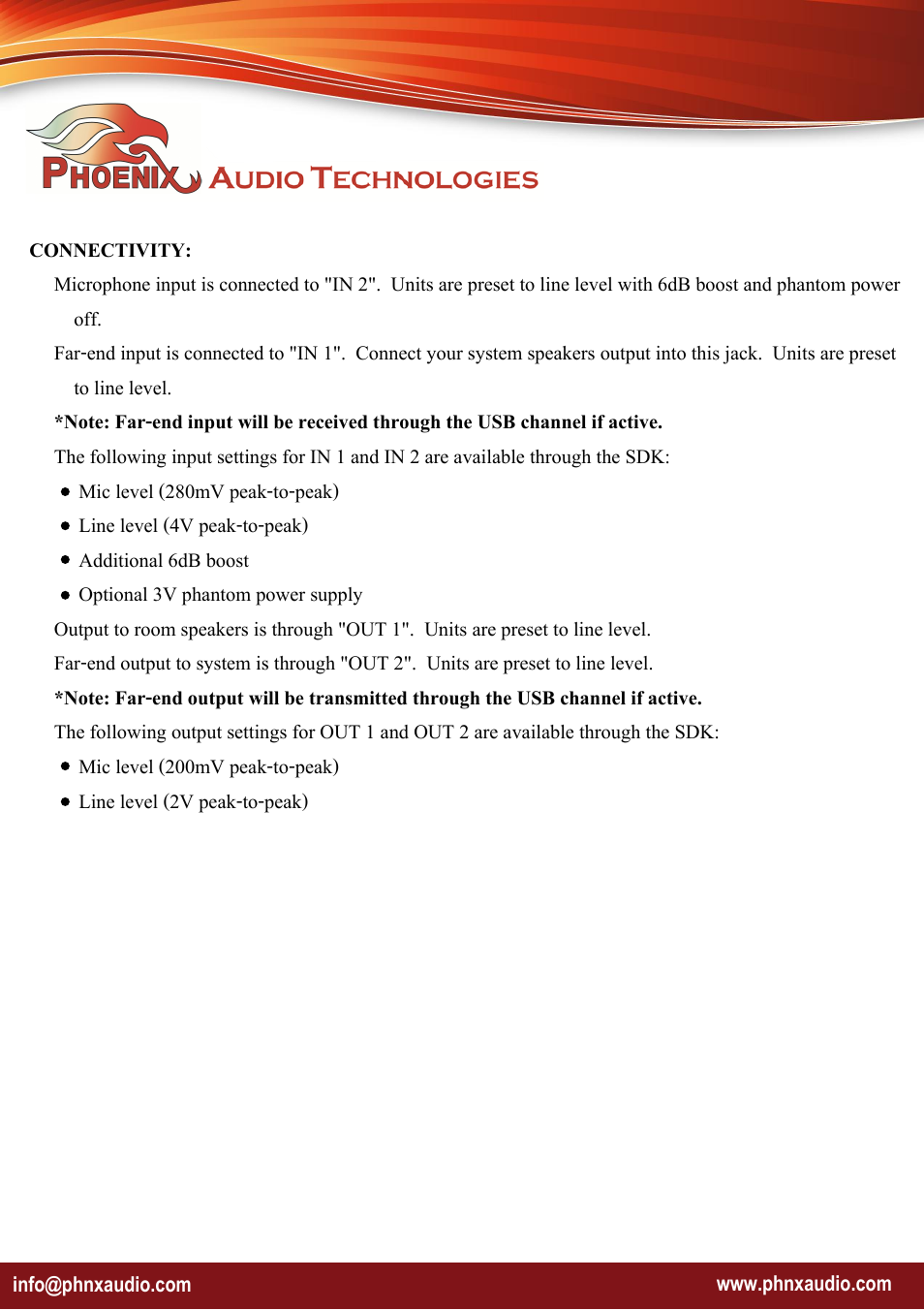 Phoenix Audio Technologies MT107E-HD User Manual | Page 3 / 7