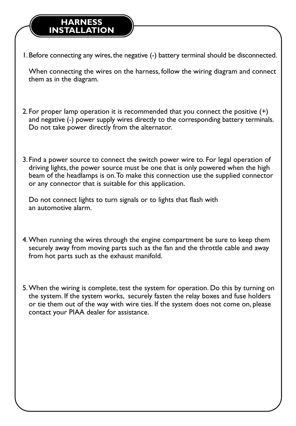PIAA 004 Series User Manual | Page 4 / 8