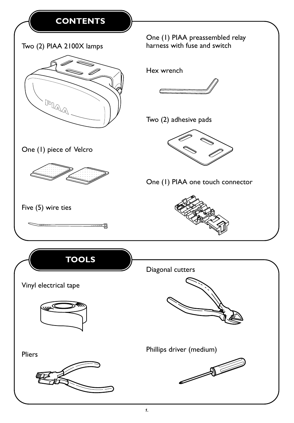 PIAA 2100 Series User Manual | Page 2 / 8