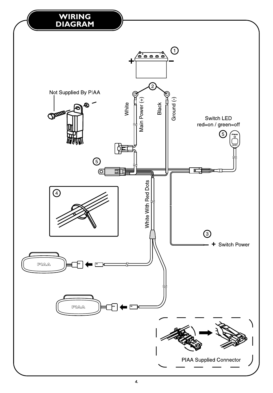 Wiring diagram | PIAA 2100 Series User Manual | Page 5 / 8