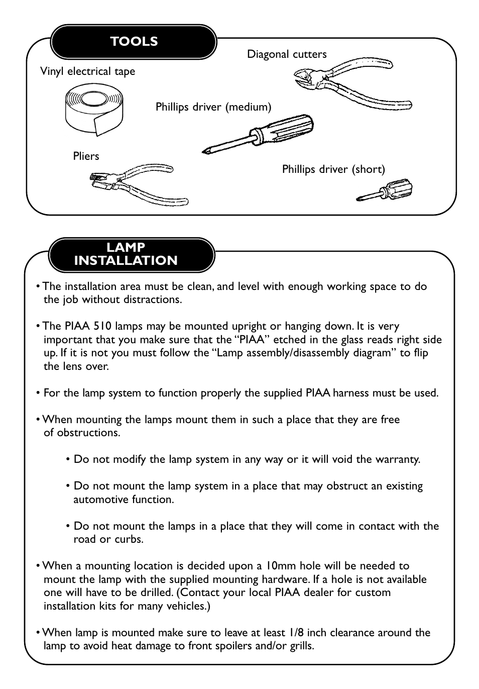 PIAA 510 Series User Manual | Page 3 / 6
