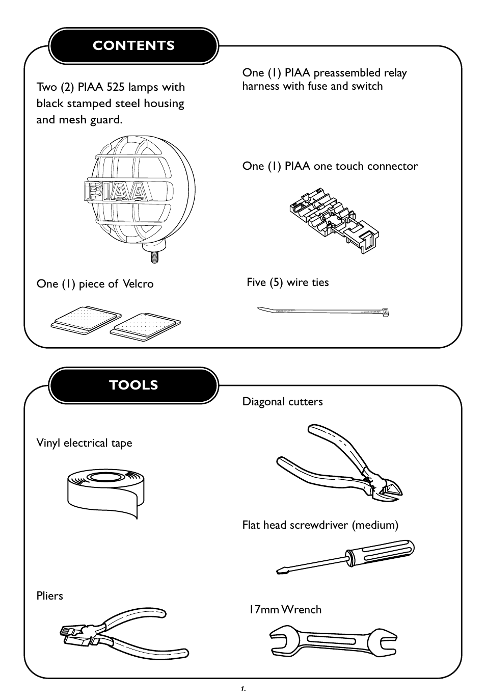 PIAA 525 Series User Manual | Page 2 / 8
