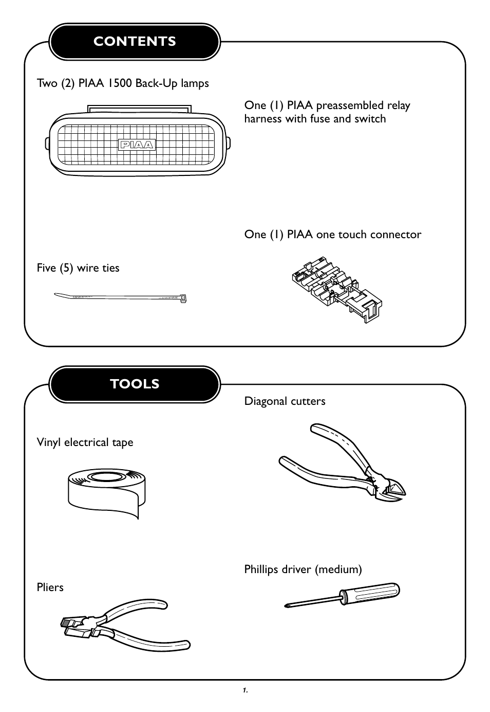 PIAA 1500 Back-Up User Manual | Page 2 / 8