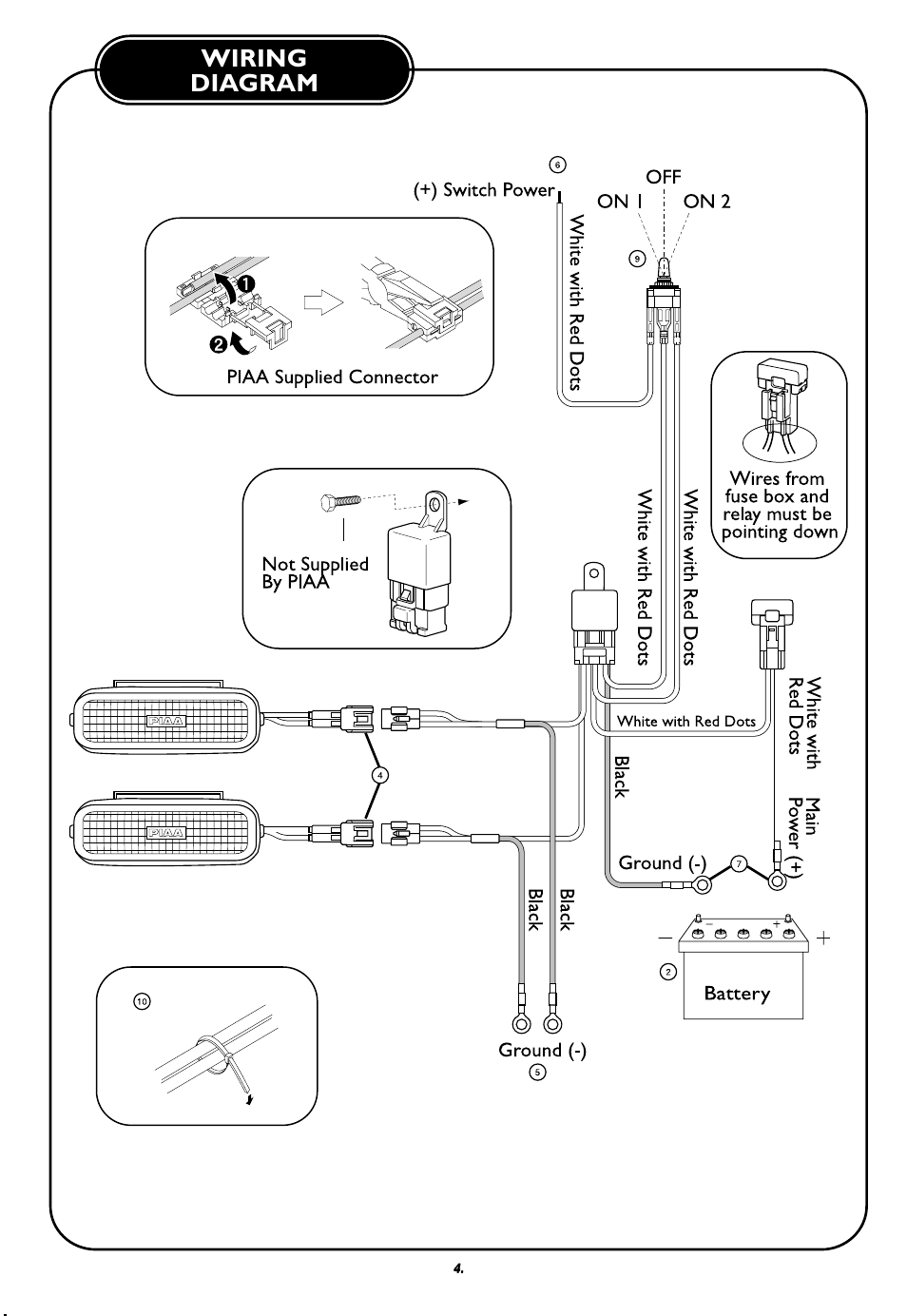 Wiring diagram | PIAA 1500 Back-Up User Manual | Page 5 / 8