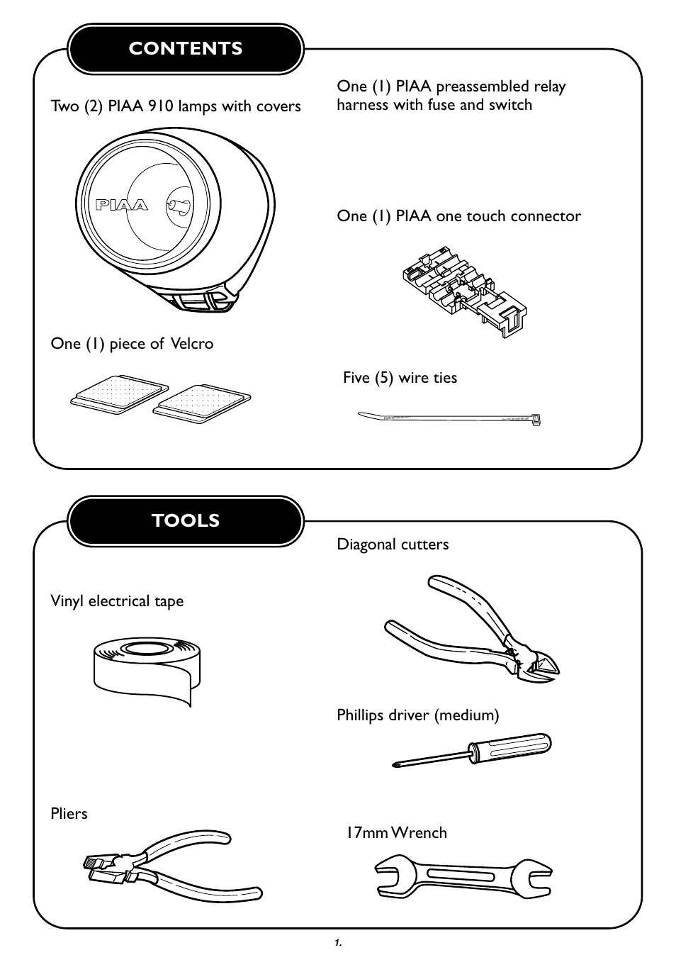 PIAA 910 Touring User Manual | Page 2 / 8