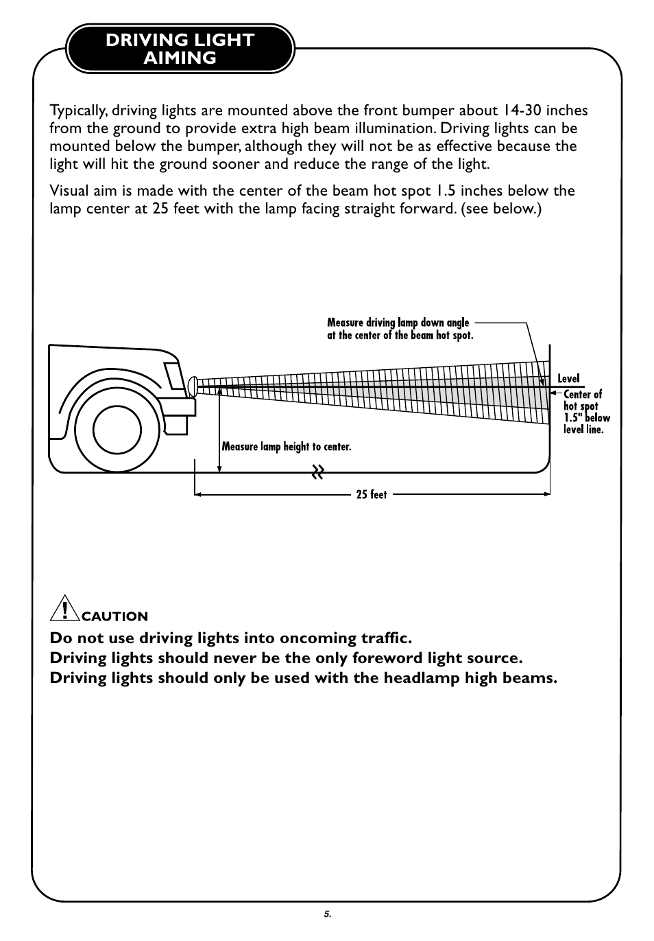 Driving light aiming | PIAA 910 Touring User Manual | Page 6 / 8