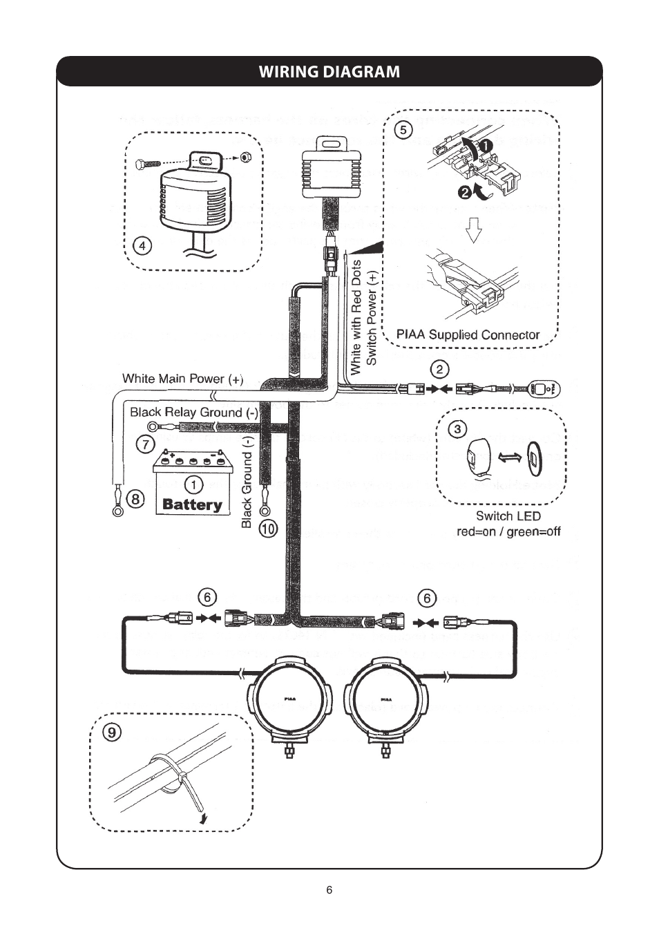 Wiring diagram | PIAA RS400 H.I.D. Shock Lamp User Manual | Page 6 / 12