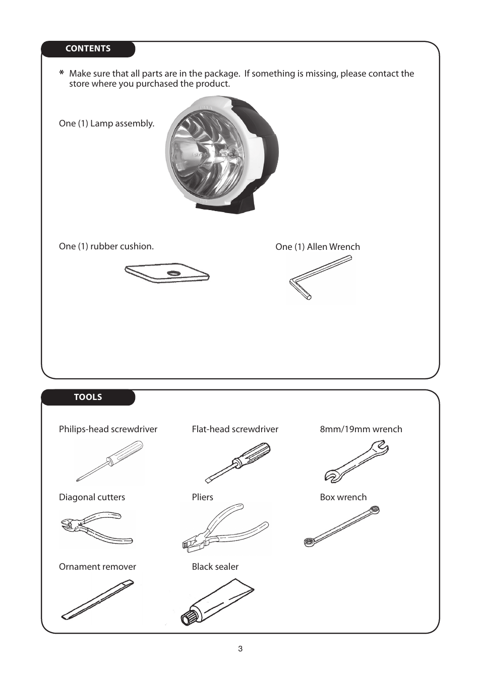 PIAA RS600 H.I.D. Shock Lamp User Manual | Page 3 / 12