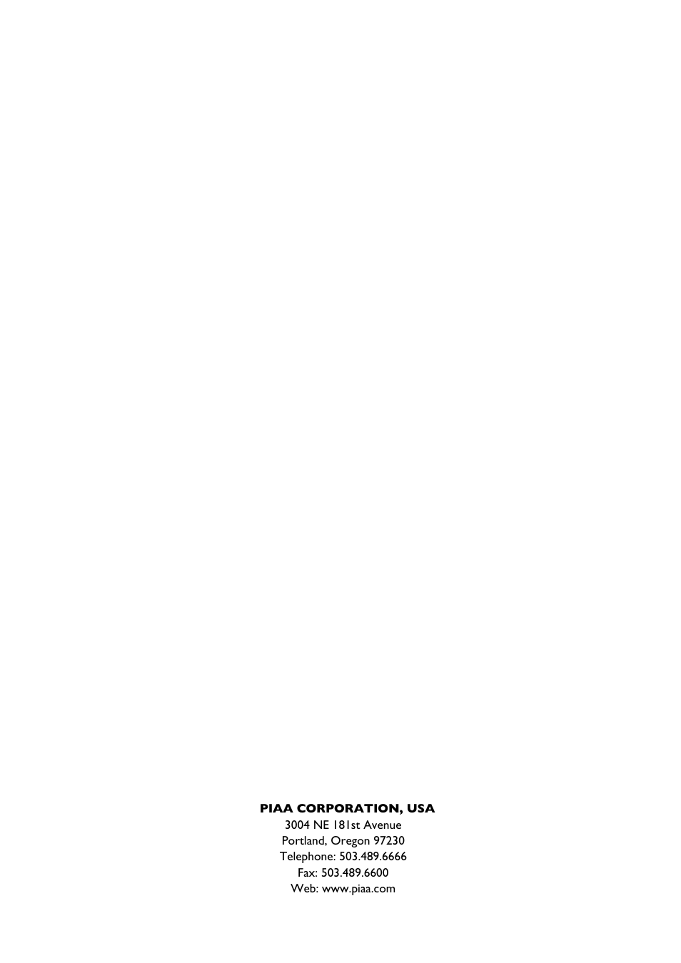PIAA RS800 H.I.D. Shock Lamp User Manual | Page 11 / 11