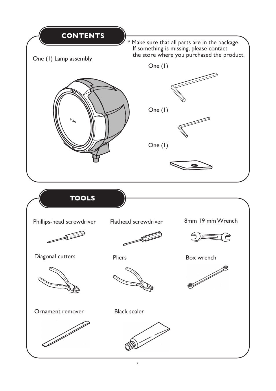 PIAA RS800 H.I.D. Shock Lamp User Manual | Page 3 / 11