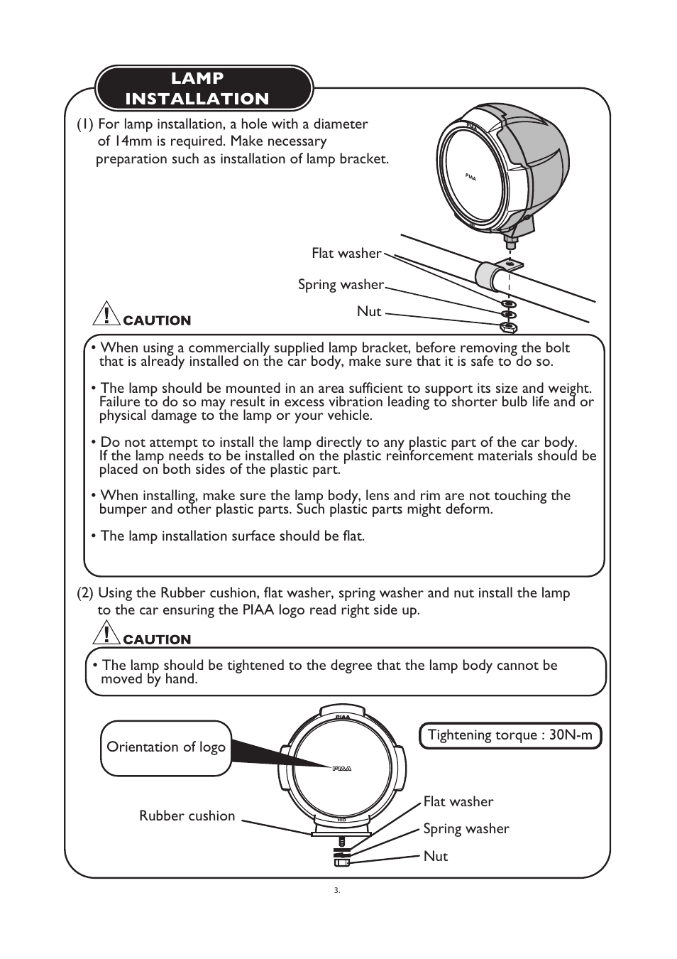 PIAA RS800 H.I.D. Shock Lamp User Manual | Page 4 / 11