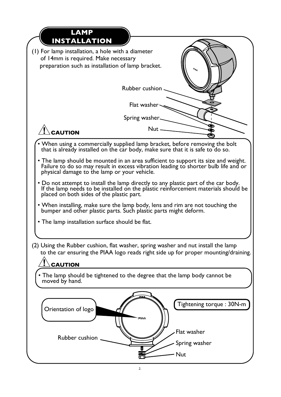 PIAA RS800 Halogen Shock Lamp User Manual | Page 3 / 8