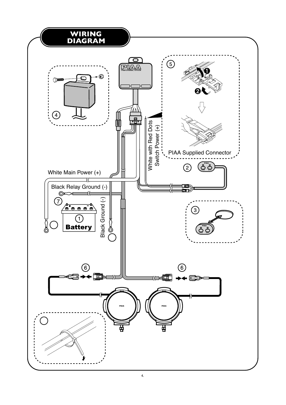 Wiring diagram | PIAA RS800 Halogen Shock Lamp User Manual | Page 5 / 8