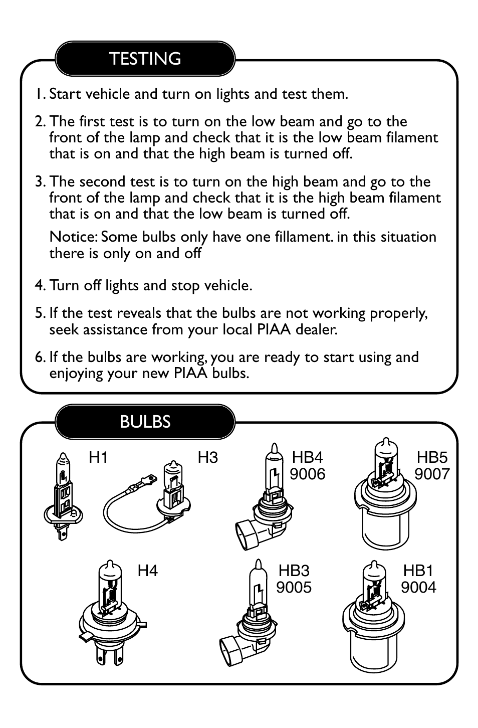 PIAA Bulb User Manual | Page 3 / 4