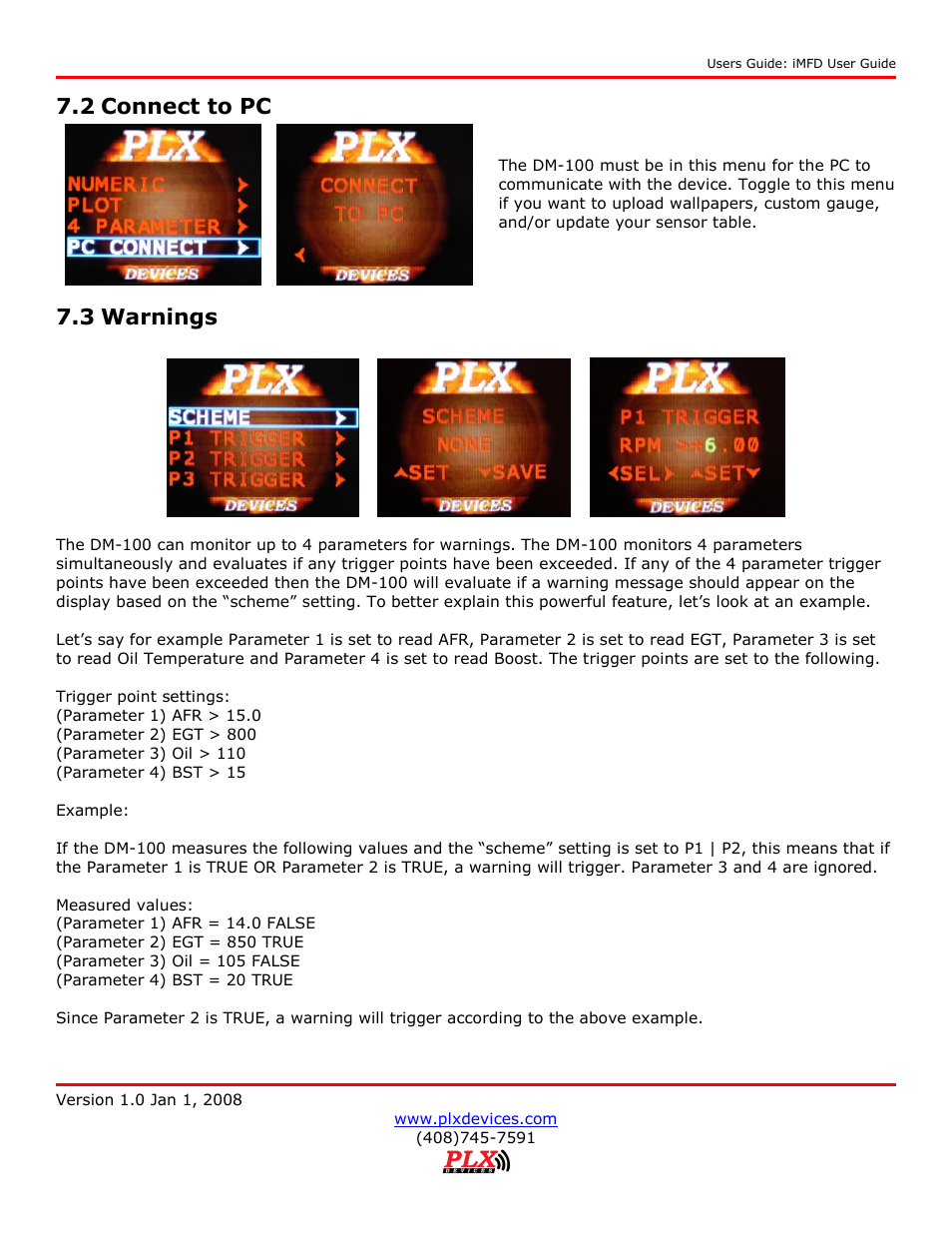 2 connect to pc, 3 warnings | PLX Devices DM-100 OBDII User Manual | Page 21 / 24