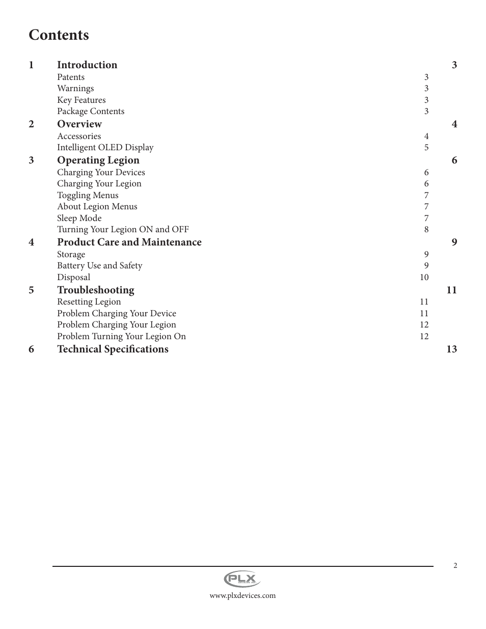 PLX Devices Legion 5,500 mAh User Manual | Page 2 / 14