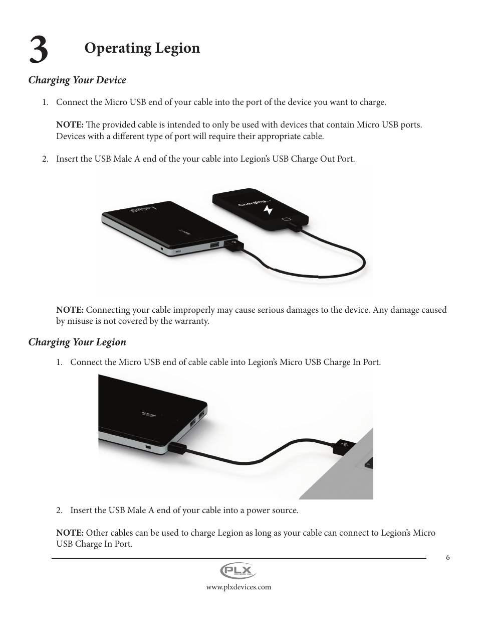 Operating legion | PLX Devices Legion Gen2 11,000 mAh User Manual | Page 6 / 14