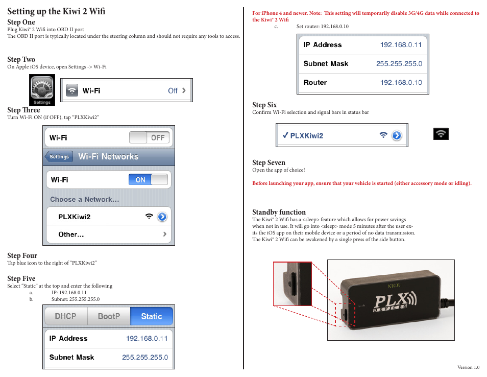 PLX Devices Kiwi 2 Wi-Fi User Manual | 2 pages