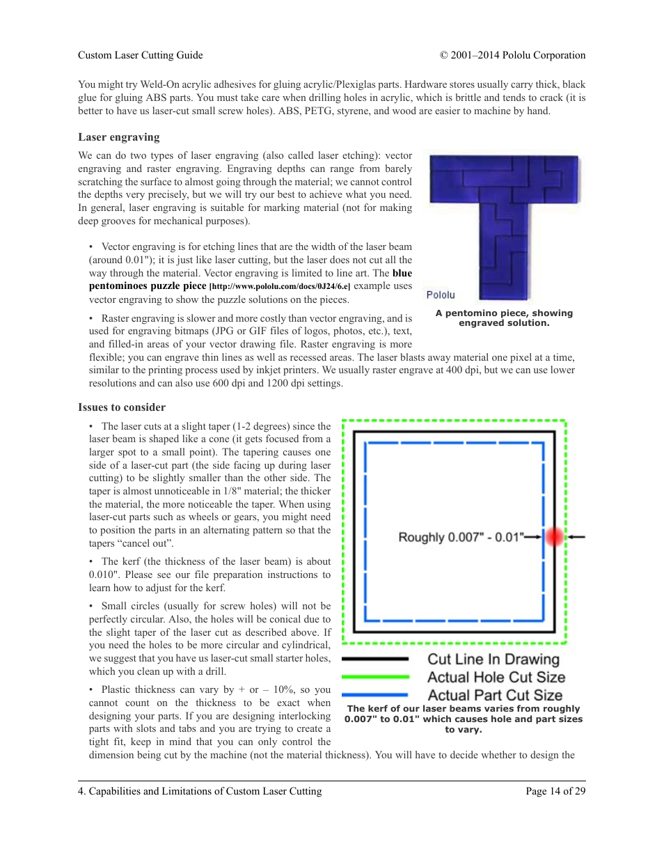 Laser engraving, Issues to consider | Pololu Custom Laser User Manual | Page 14 / 29