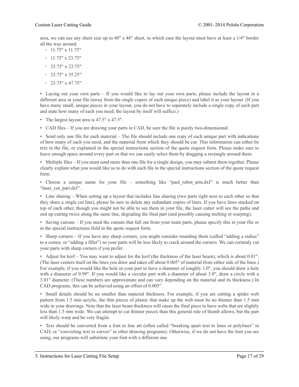 Pololu Custom Laser User Manual | Page 17 / 29