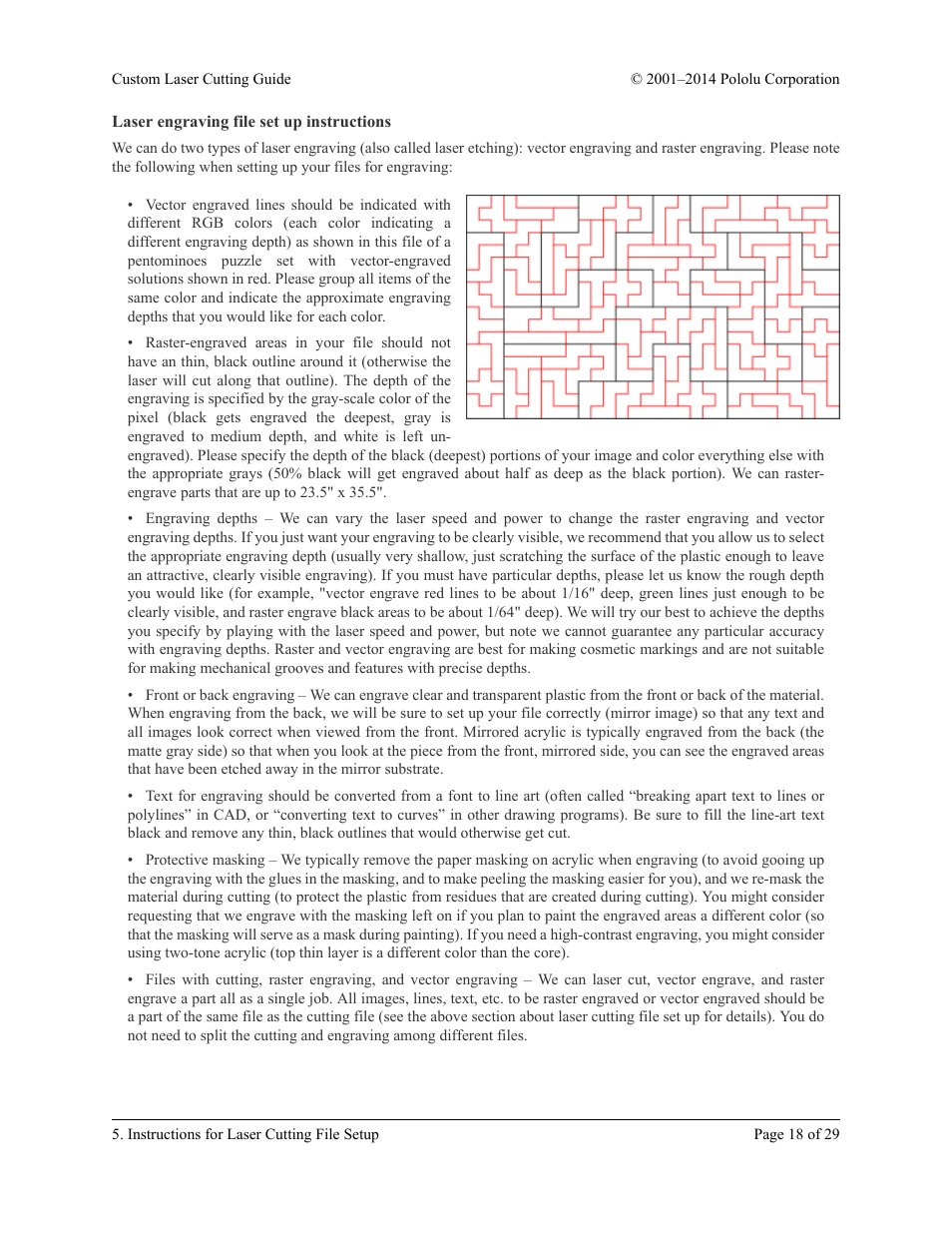 Laser engraving file set up instructions | Pololu Custom Laser User Manual | Page 18 / 29