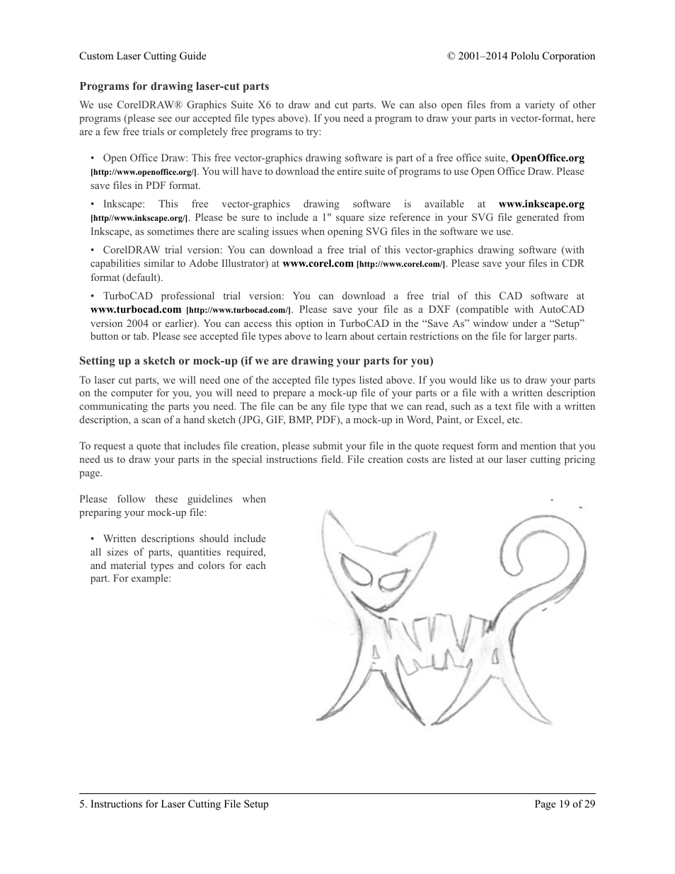 Programs for drawing laser-cut parts | Pololu Custom Laser User Manual | Page 19 / 29