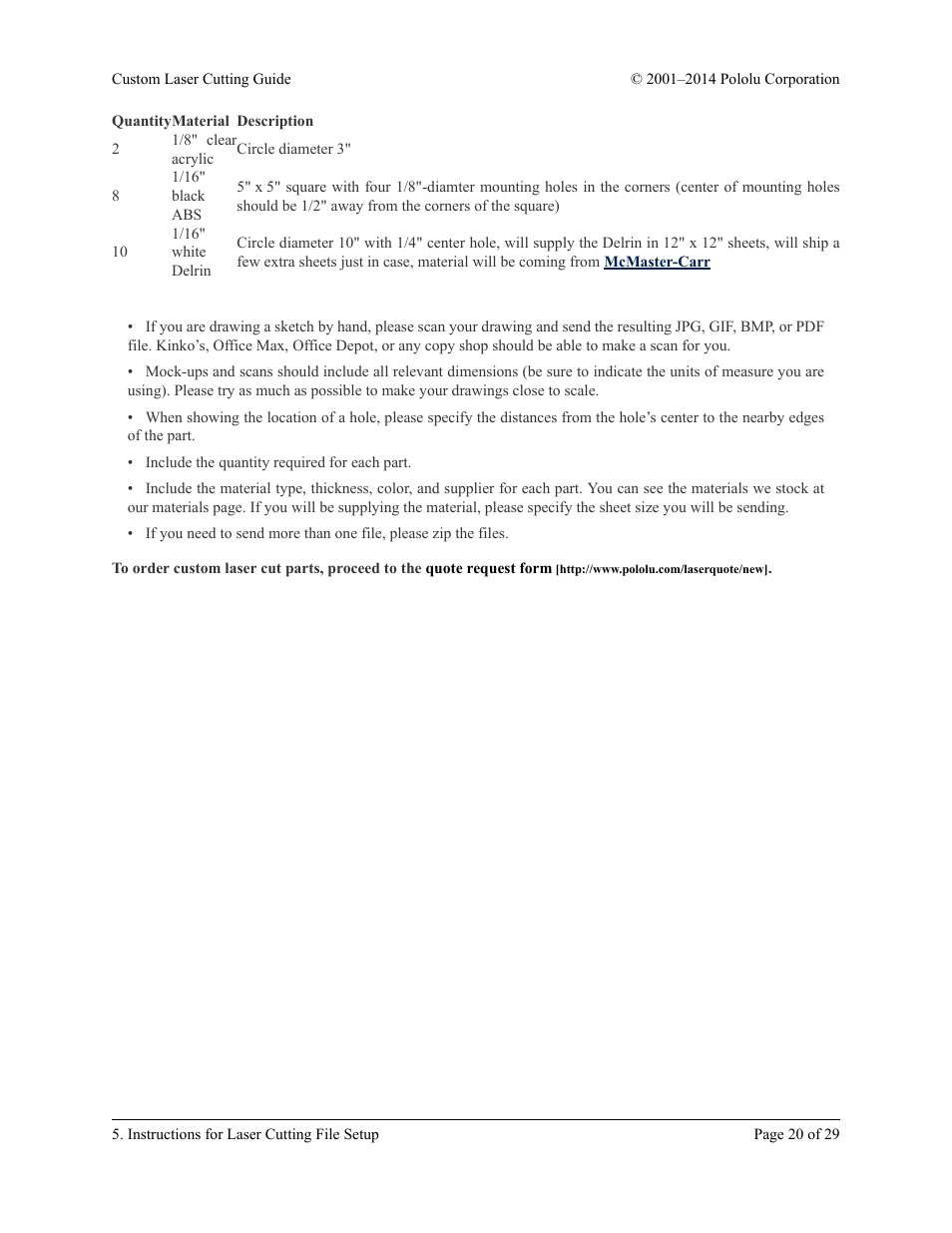 Pololu Custom Laser User Manual | Page 20 / 29