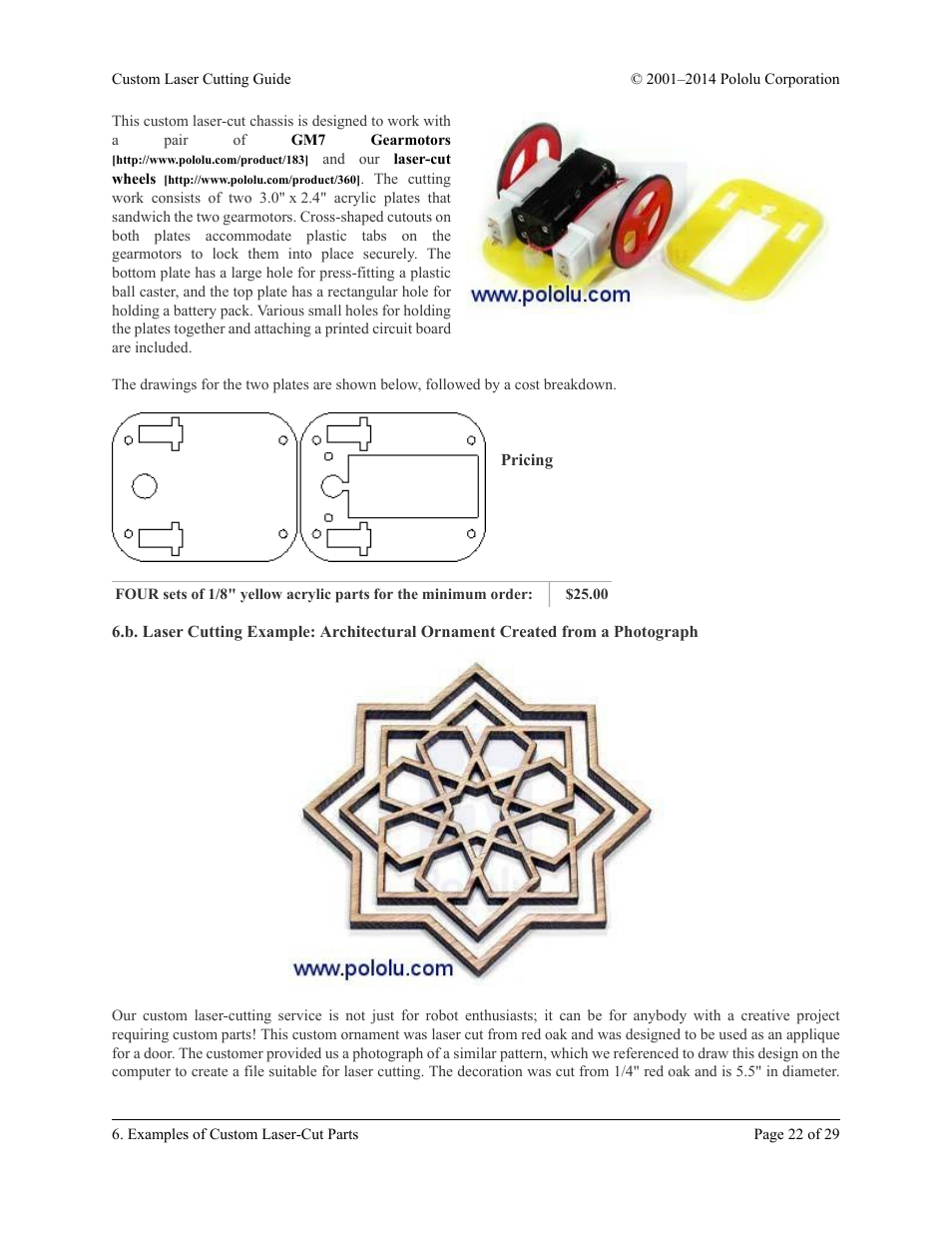 Pricing | Pololu Custom Laser User Manual | Page 22 / 29