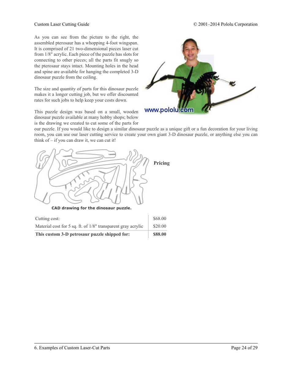 Pricing | Pololu Custom Laser User Manual | Page 24 / 29