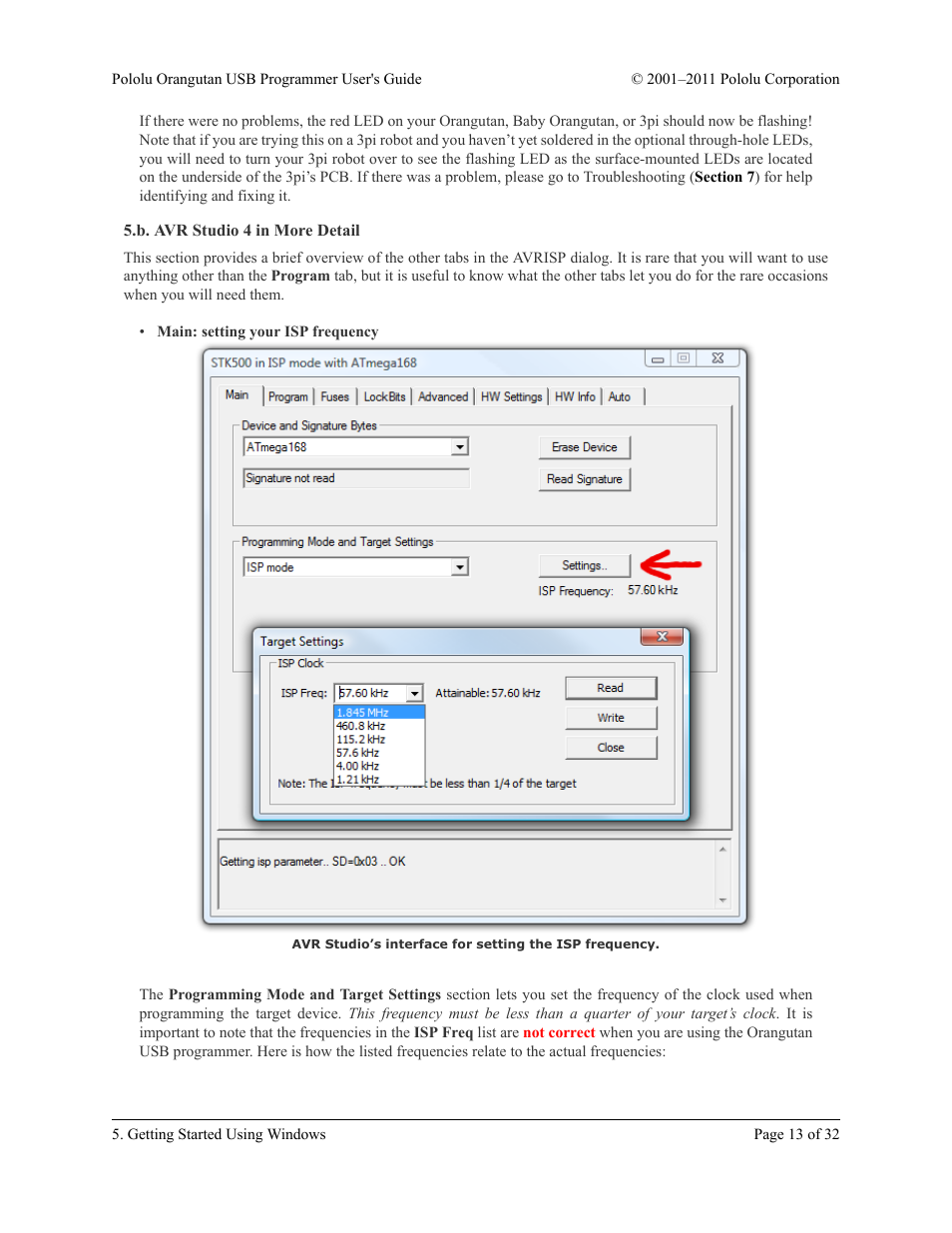 B. avr studio 4 in more detail | Pololu Orangutan USB User Manual | Page 13 / 32