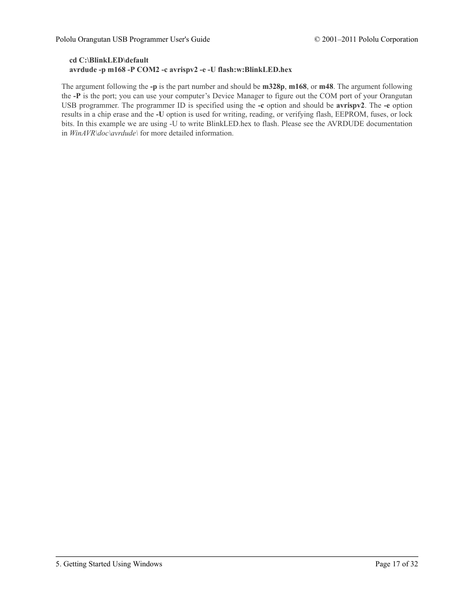 Pololu Orangutan USB User Manual | Page 17 / 32