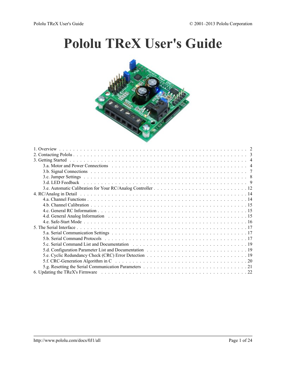 Pololu TReX User Manual | 24 pages