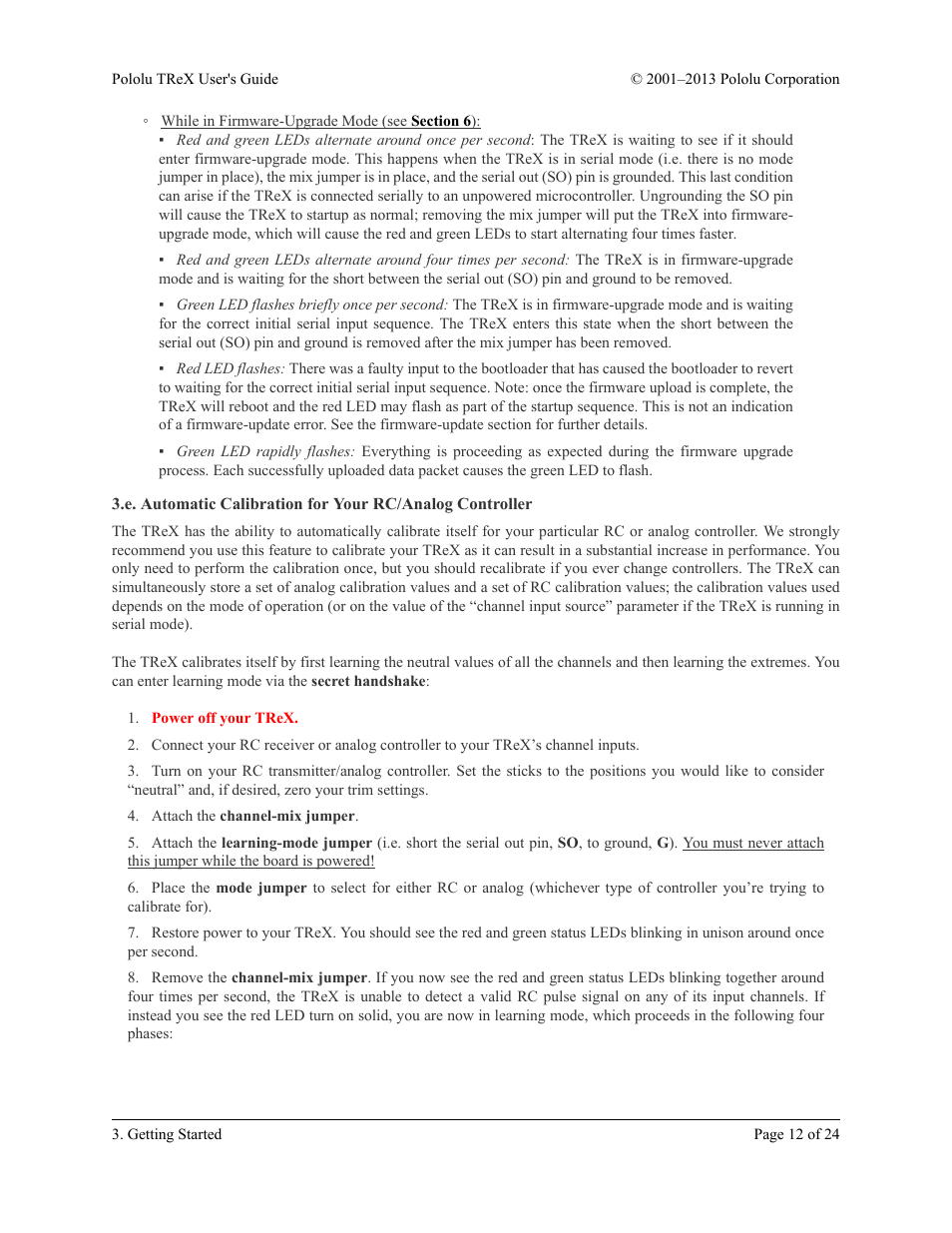 Section 3.e | Pololu TReX User Manual | Page 12 / 24