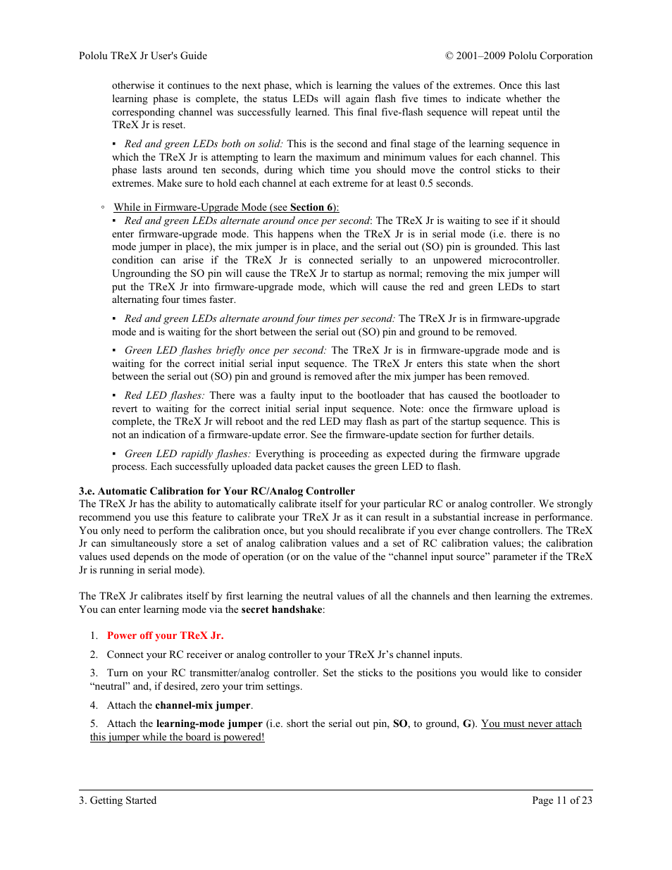 Section 3.e | Pololu TReX Jr User Manual | Page 11 / 23