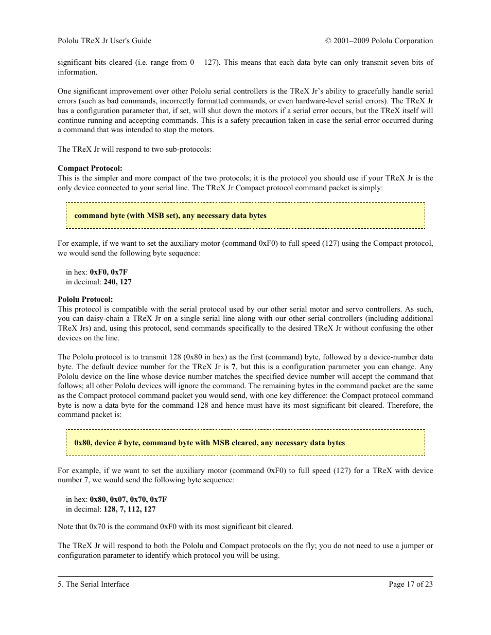 Pololu TReX Jr User Manual | Page 17 / 23