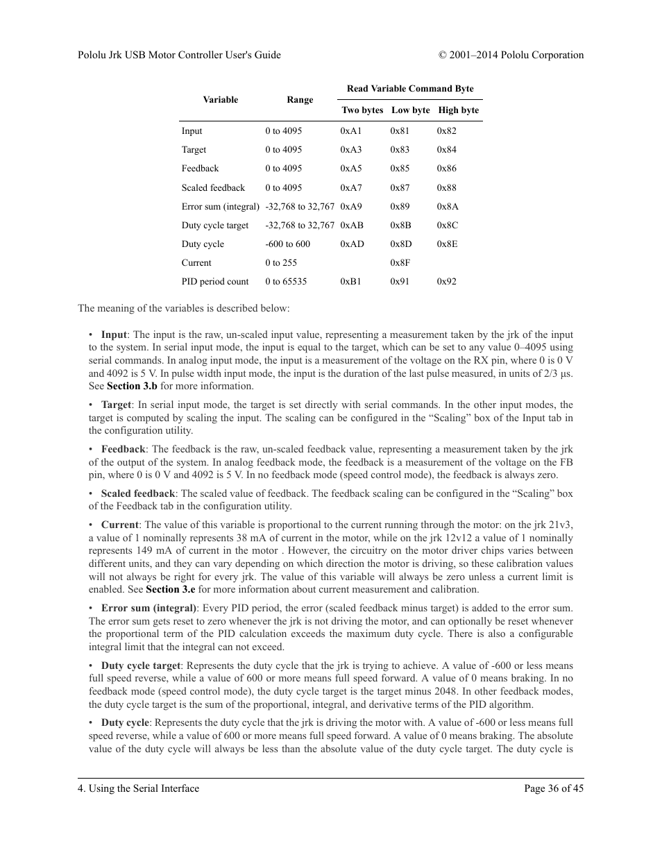 Pololu Jrk USB User Manual | Page 36 / 45