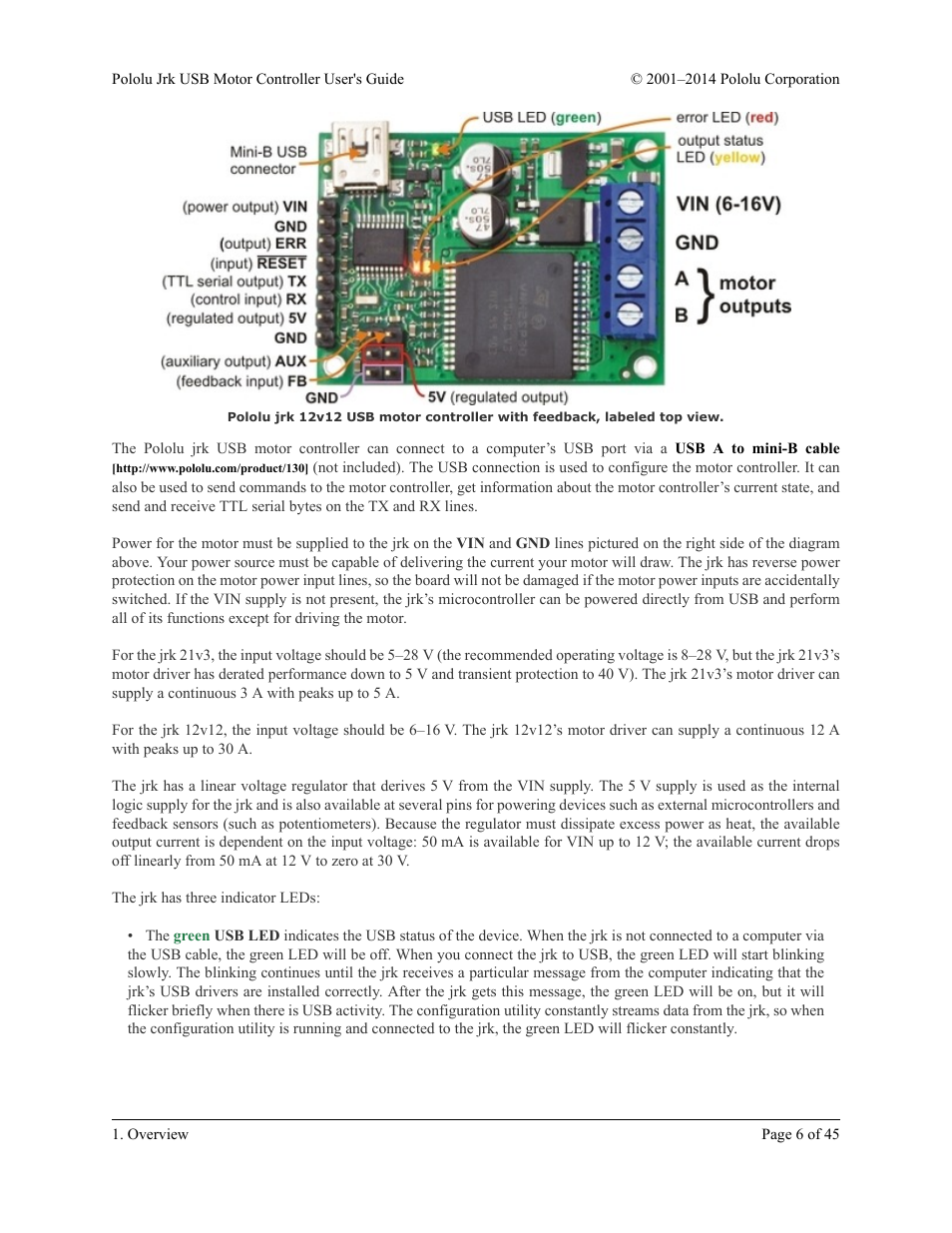 Pololu Jrk USB User Manual | Page 6 / 45