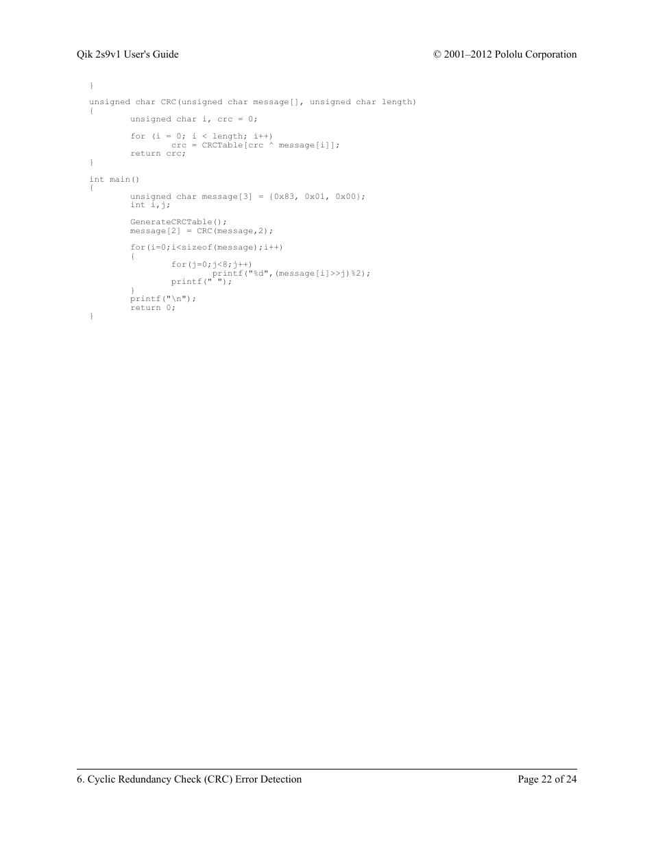 Pololu Qik 2s9v1 User Manual | Page 22 / 24
