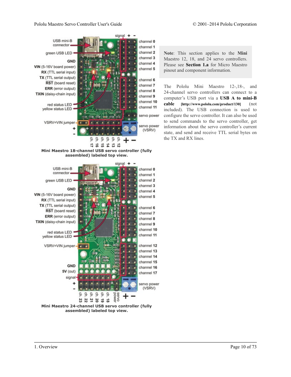 Pololu Maestro User Manual | Page 10 / 73