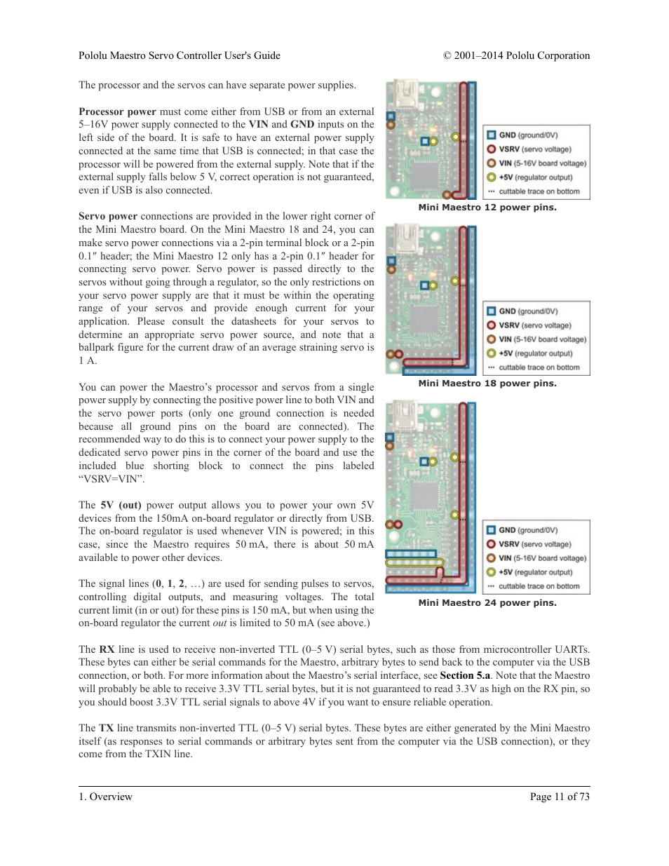 Pololu Maestro User Manual | Page 11 / 73