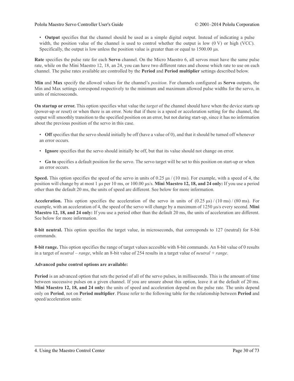 Pololu Maestro User Manual | Page 30 / 73