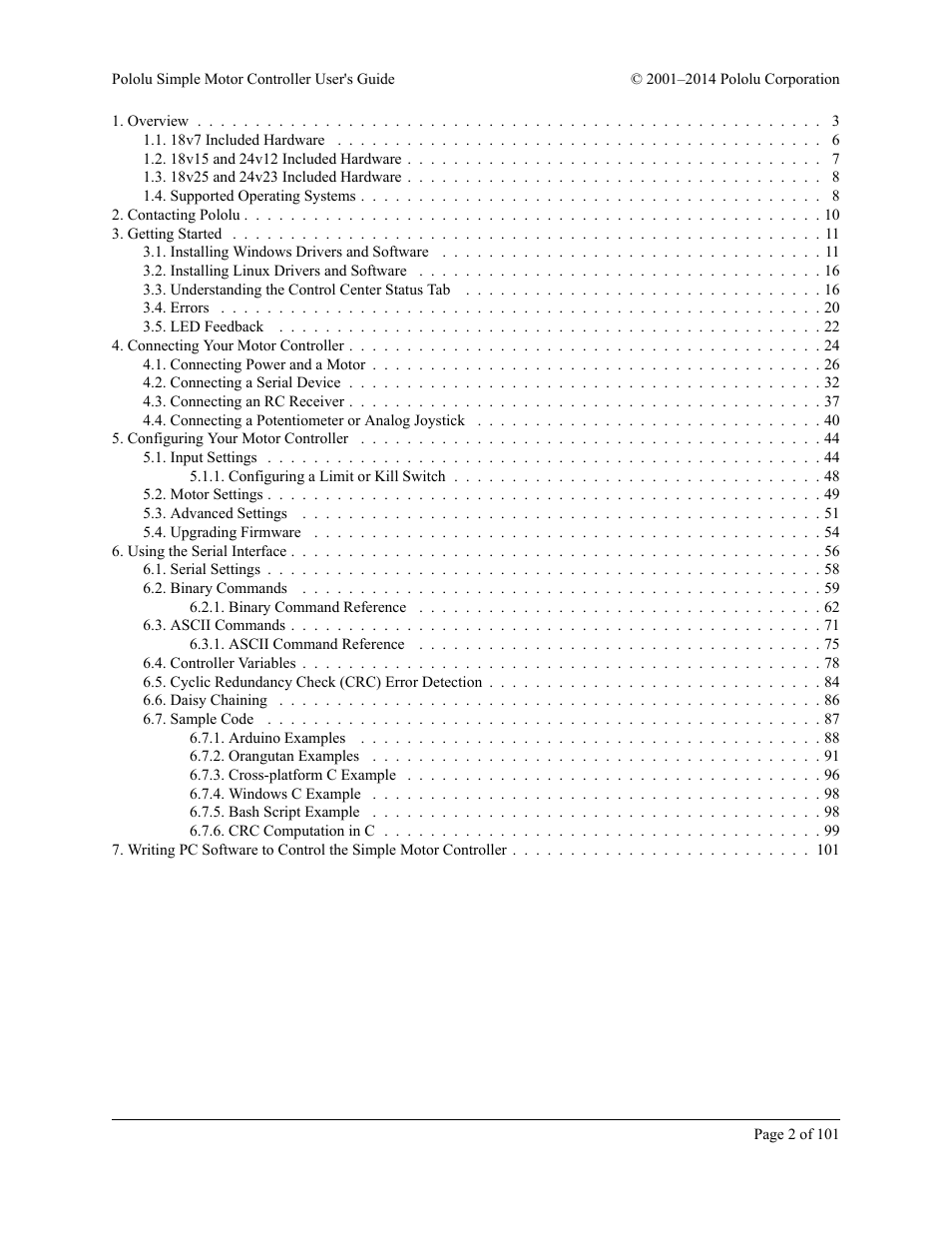 Pololu Simple User Manual | Page 2 / 101