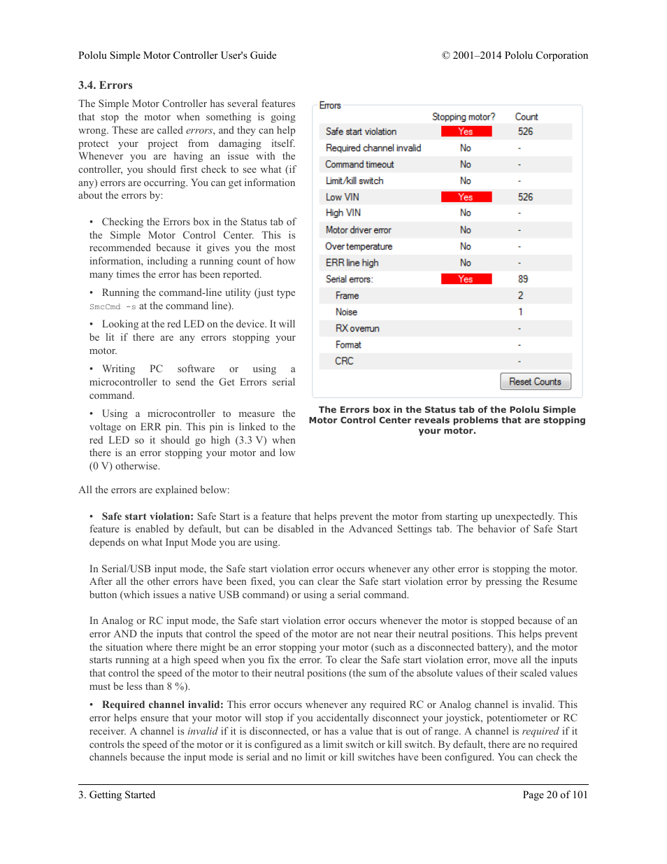 Errors | Pololu Simple User Manual | Page 20 / 101