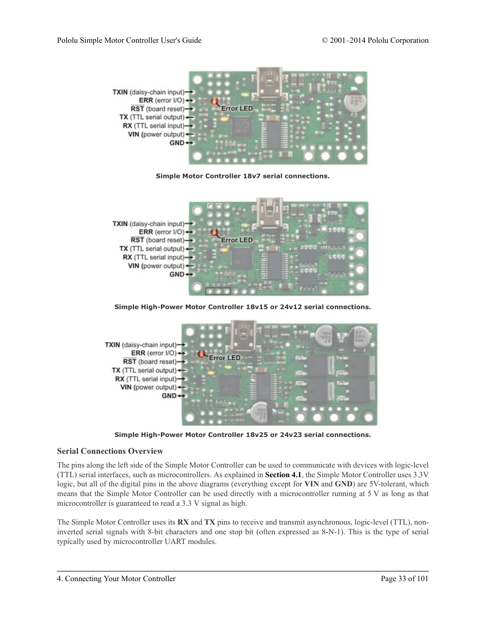 Serial connections overview | Pololu Simple User Manual | Page 33 / 101