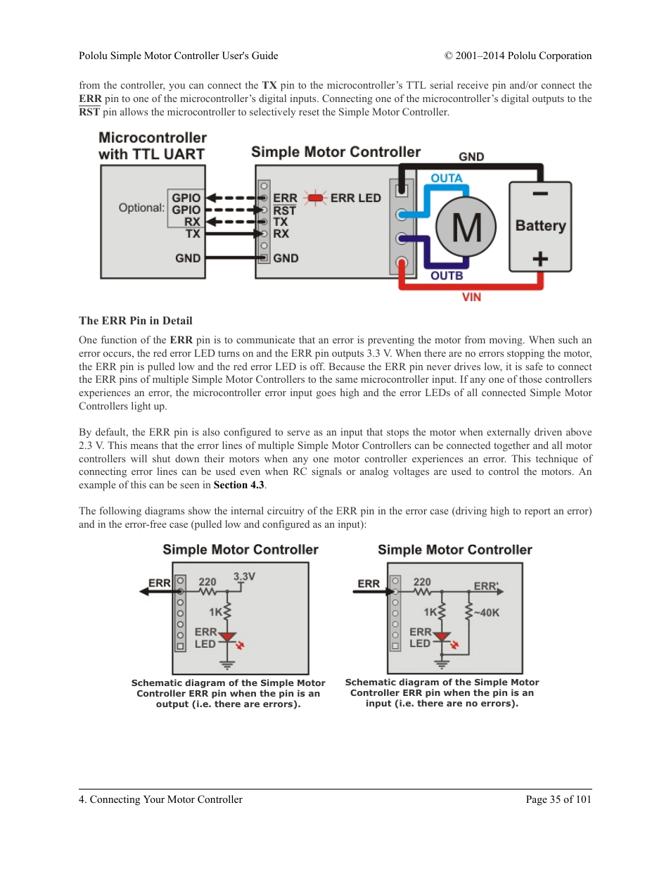 The err pin in detail | Pololu Simple User Manual | Page 35 / 101
