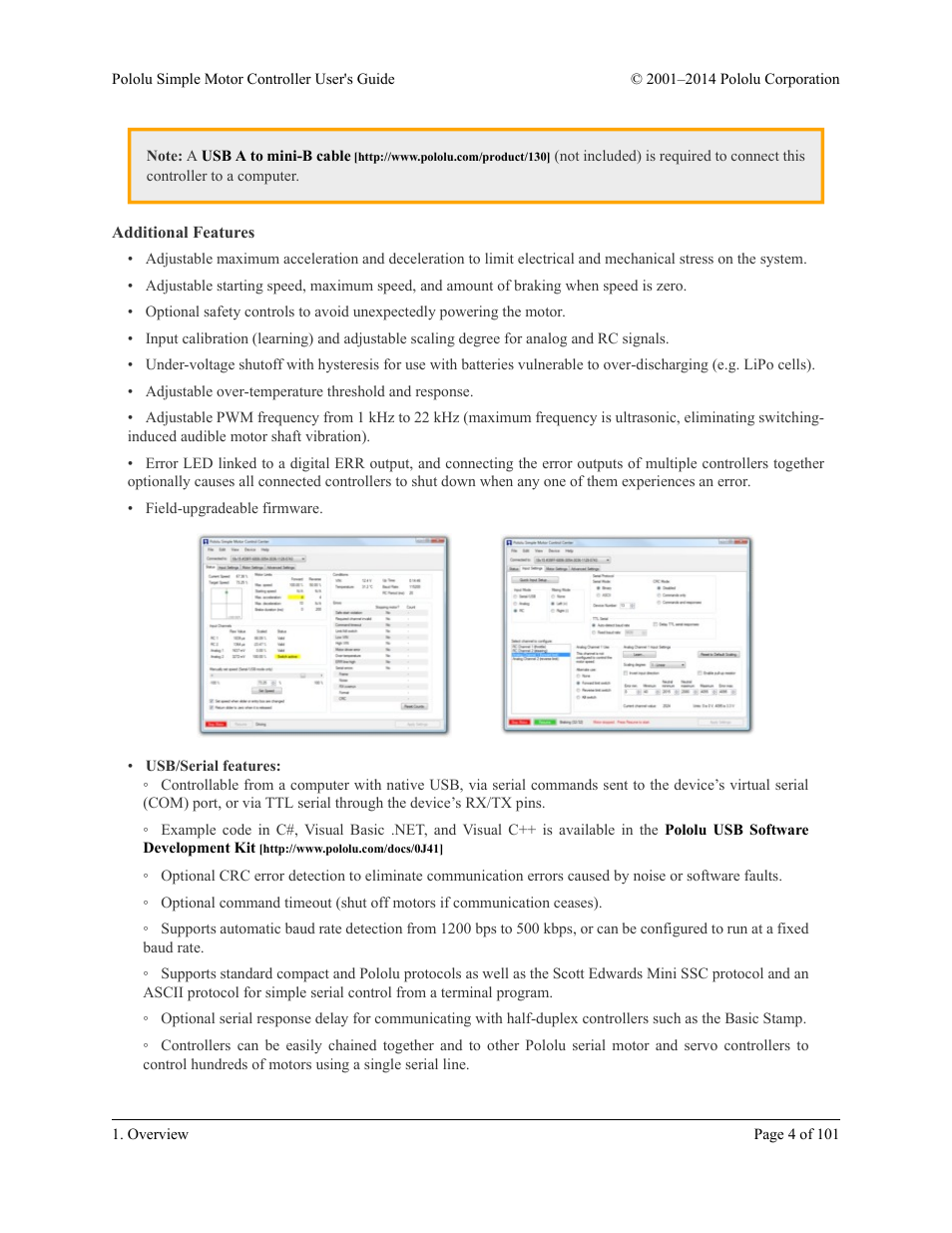 Additional features | Pololu Simple User Manual | Page 4 / 101