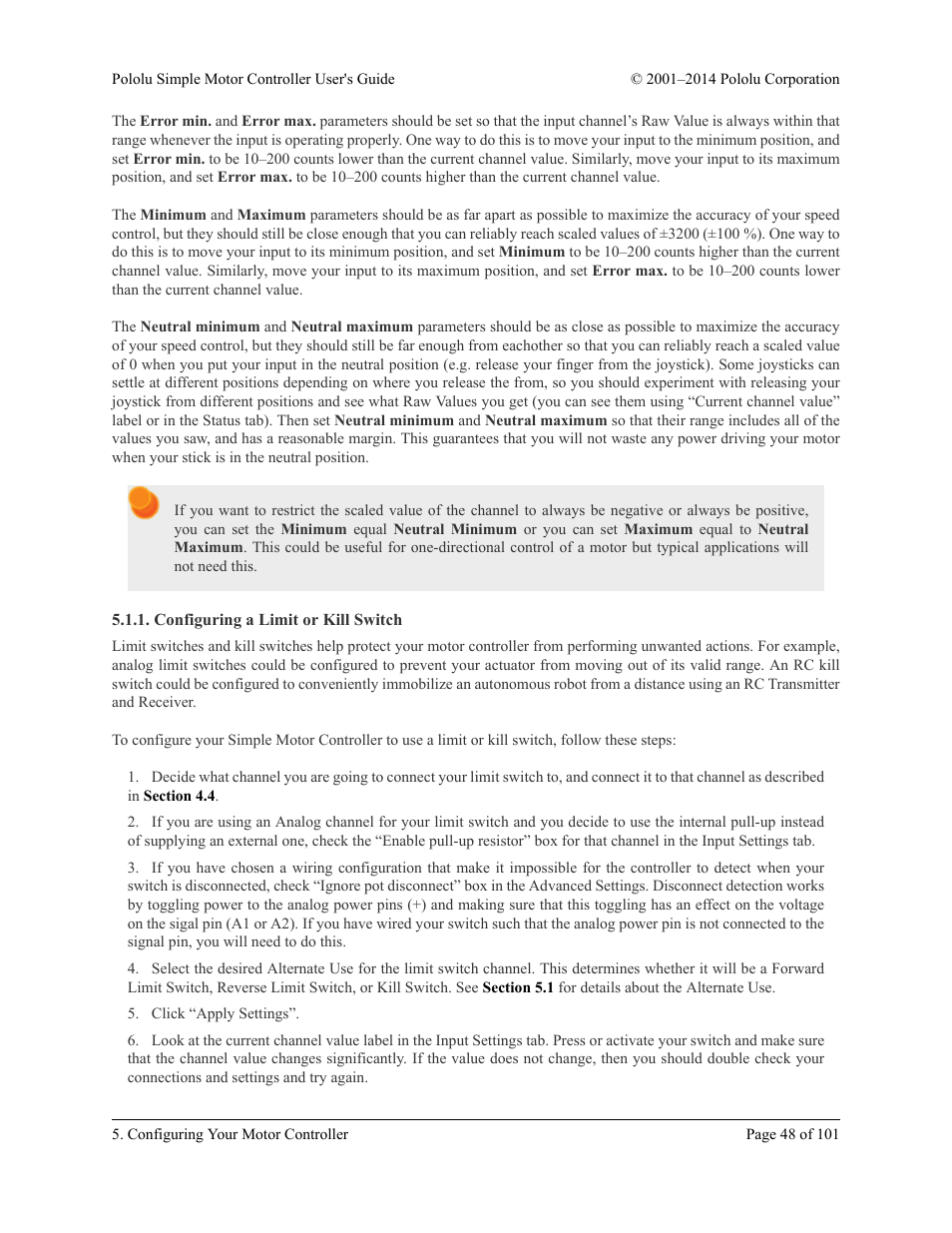 Configuring a limit or kill switch | Pololu Simple User Manual | Page 48 / 101